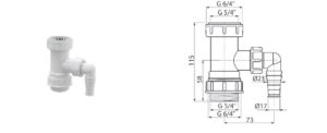 Alcaplast mosdószifon közdarab 5/4" (A300)