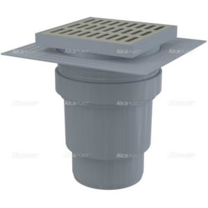 Alcaplast APV13 Függőleges padloösszefolyó 150x150x110 rozsdamentes ráccsal