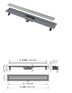 Alcaplast APZ9 SIMPLE Zuhanyfolyóka 550 mm
