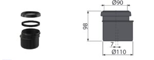 Alcaplast M907 Lefolyó szükitő komplett 90/110