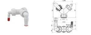 Alcaplast P149Z Kettős Könyök készlet G1"-/8-23 mm visszacsapó szeleppel