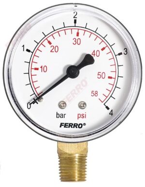 BG 0-4 bar Alsós manométer 63-as 1/4" M6304R