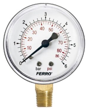 Manométer M6306R Alsós 63-as 1/4" 0-6 bar