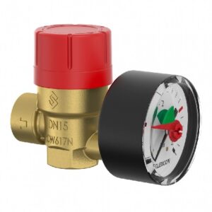 Flamco biztonsági szelep+manométer 1/2"