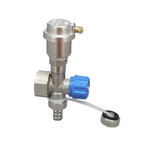 NA Front szerelt osztóvég nikkelezett automata légtelenitővel 1"kék (13821234)