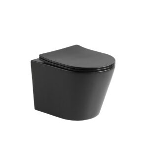 Vereg Nakia Matt Fekete perem nélküli fali Wc ülőkével