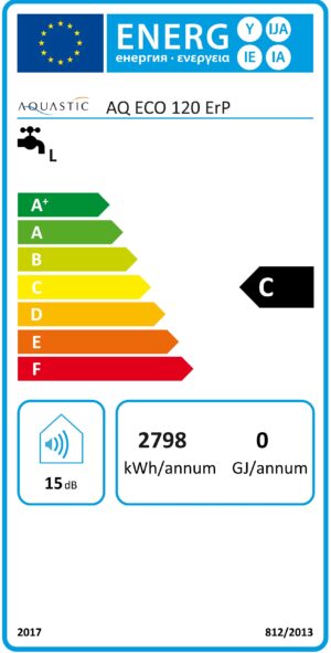Hajdu AQ ECO 120 ERP Villanybojler energiacimke