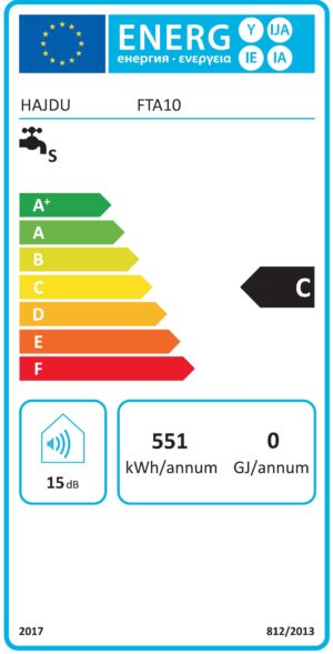 Hajdu FTA10 villanybojler energiacímke