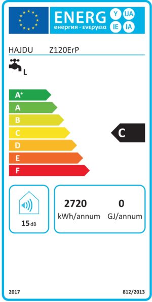 Hajdu Z 120 ERP villanybojler energiacímke