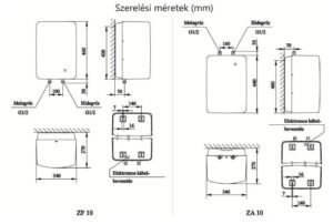 Hajdu ZA 10 villanybojler méretek