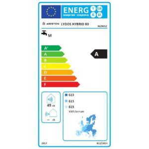 Ariston Lydos Hybrid 80 L Hőszivattyús vizmelegitő (3629052) Energia cimke