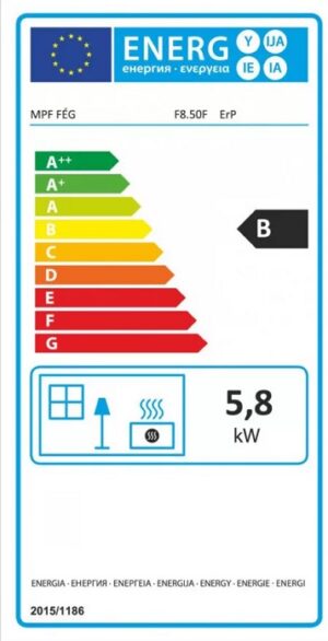 F 8,5 Falas Gázkonvektor tartozék nélkül ERP "B"0110243 energia cimke