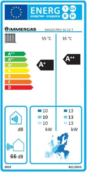 Immergas Magis Pro 16 V2 levegő-víz hőszivattyú Energia cimke