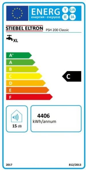 Stiebel Eltron PSH 200 classic vollany bojler 235965 Energia cimke
