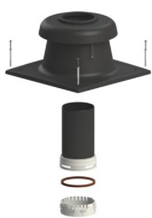 Tricox Kürtőfedél UV szett flexibilis rendszerhez 60 mm fekete