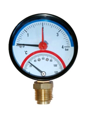Thermo-manométer alsós 1/2" 0-4 bar 120C°