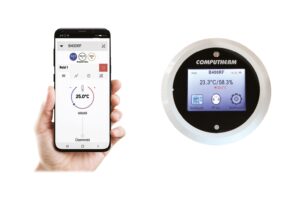 Computherm B400RF wi-fi termosztát működés közben (telefon nem tartozék)