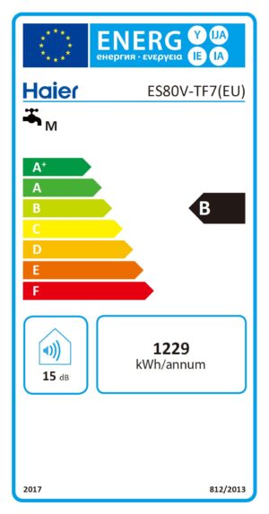 Haier Prémium 80l villanybojler ES80V-TF7(EU) energiacímke